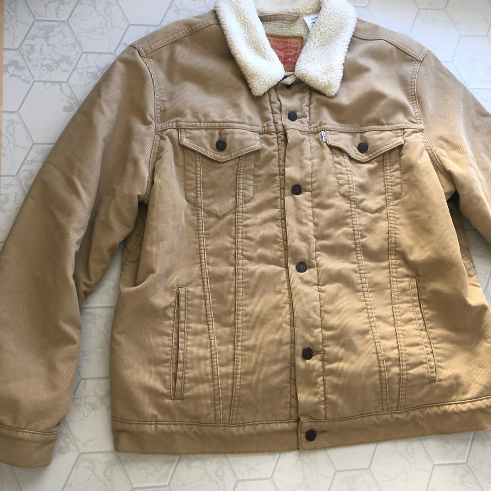 Levi’s Men’s Classic Corduroy Sherpa-Lined Trucker Jacket - Size XXL - Picture 9 of 16